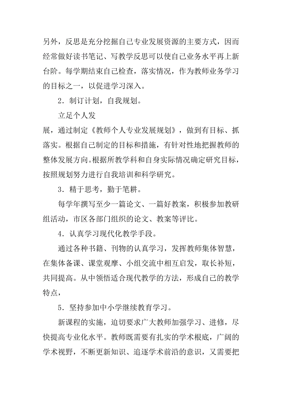 农村小学英语教师专业发展规划自查报告.doc_第4页