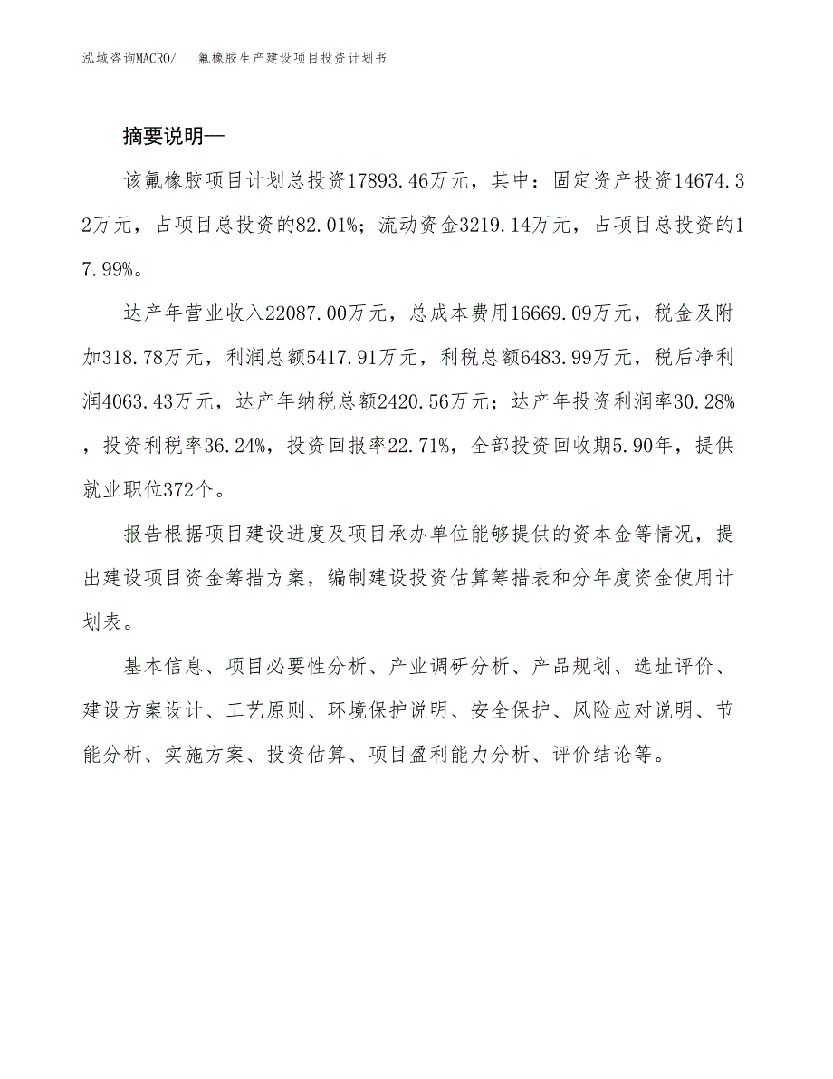 （实用模版）氟橡胶生产建设项目投资计划书_第2页