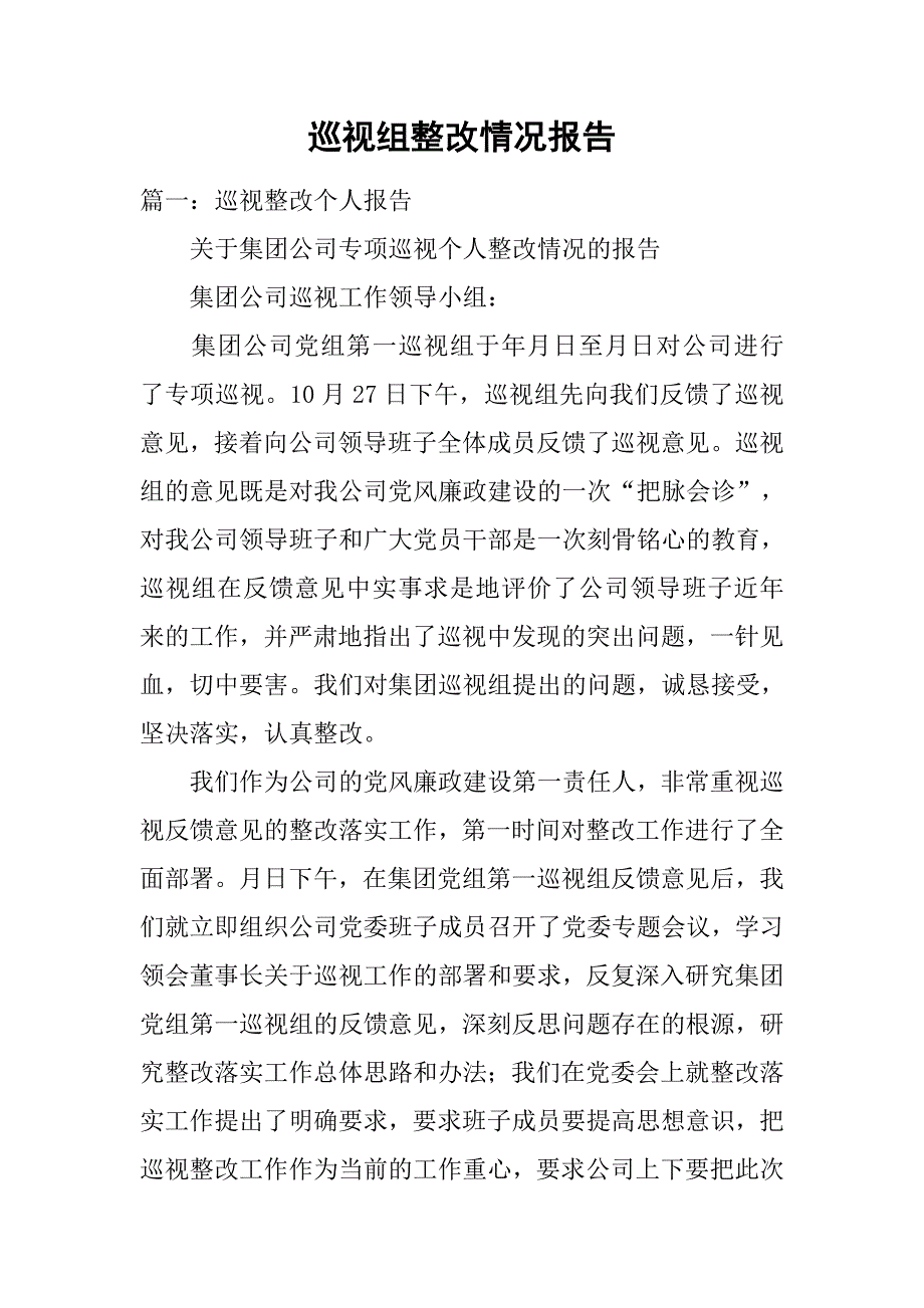 巡视组整改情况报告.doc_第1页