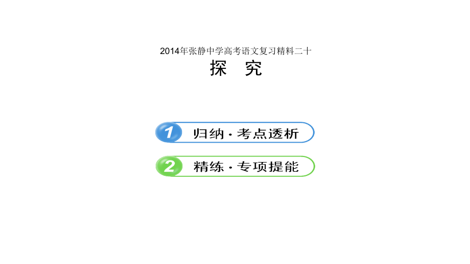 2014年张静中学高三高考语文复习精料二十教程_第1页