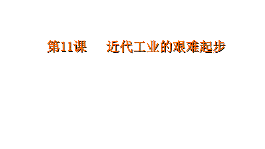 2011年高三高考历史一轮复习必读——必修2近代工业的艰难起步演示文稿_第1页