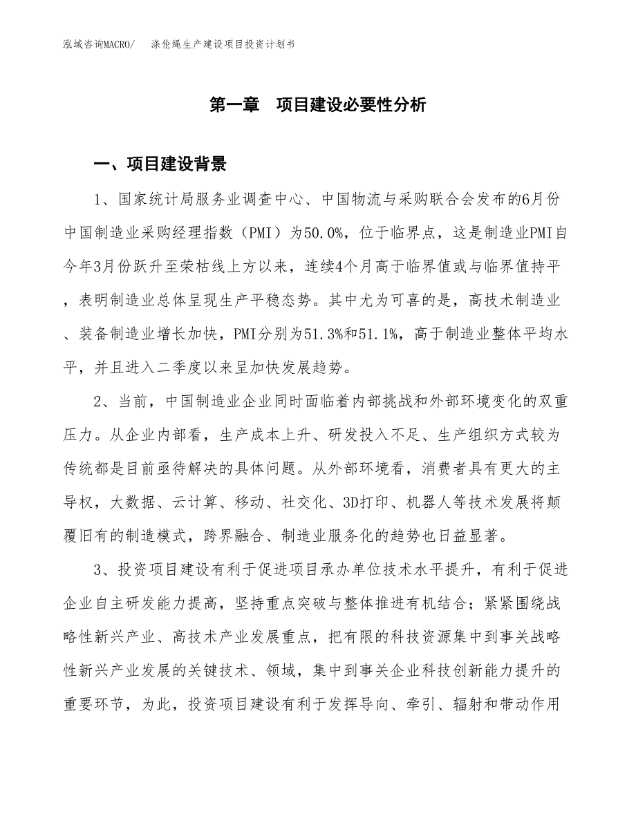 （实用模版）涤伦绳生产建设项目投资计划书_第3页