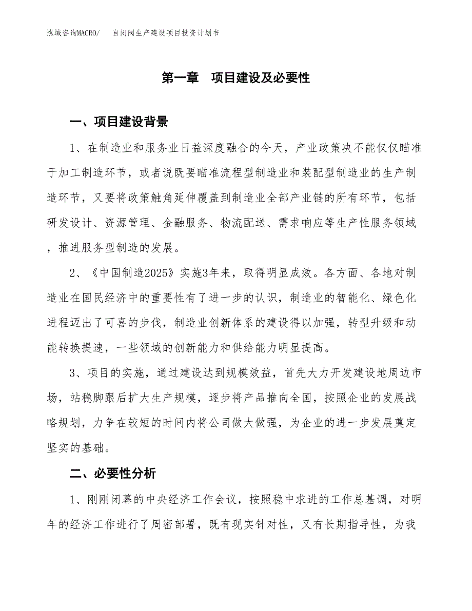 （模板）自闭阀生产建设项目投资计划书_第3页