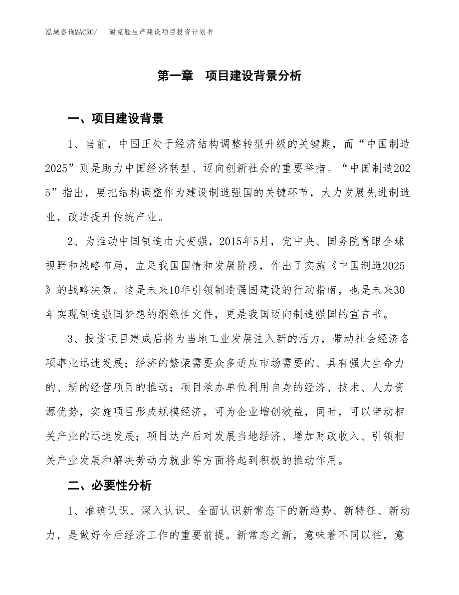 （实用模版）耐克鞋生产建设项目投资计划书_第3页