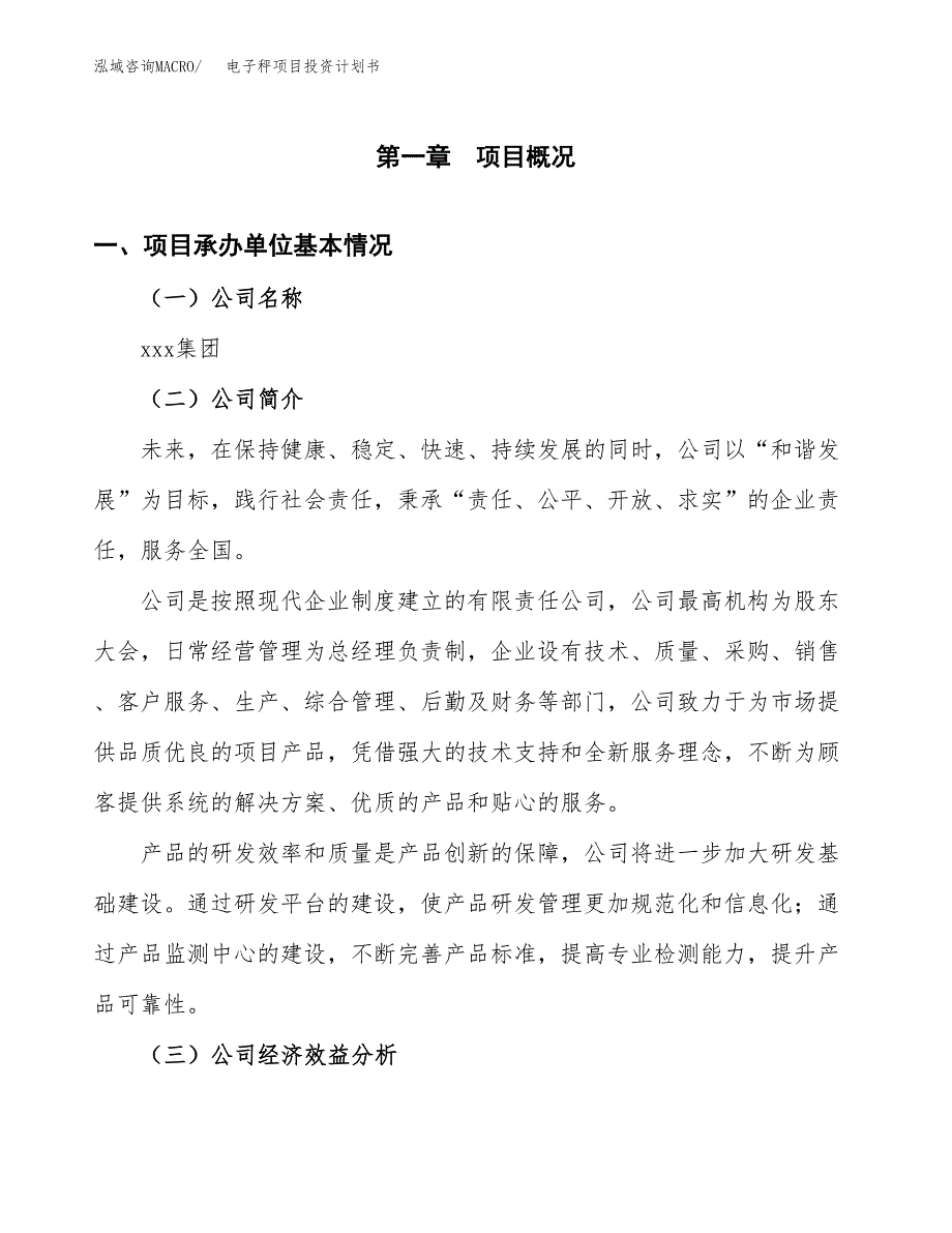 （申请模板）电子秤项目投资计划书_第3页