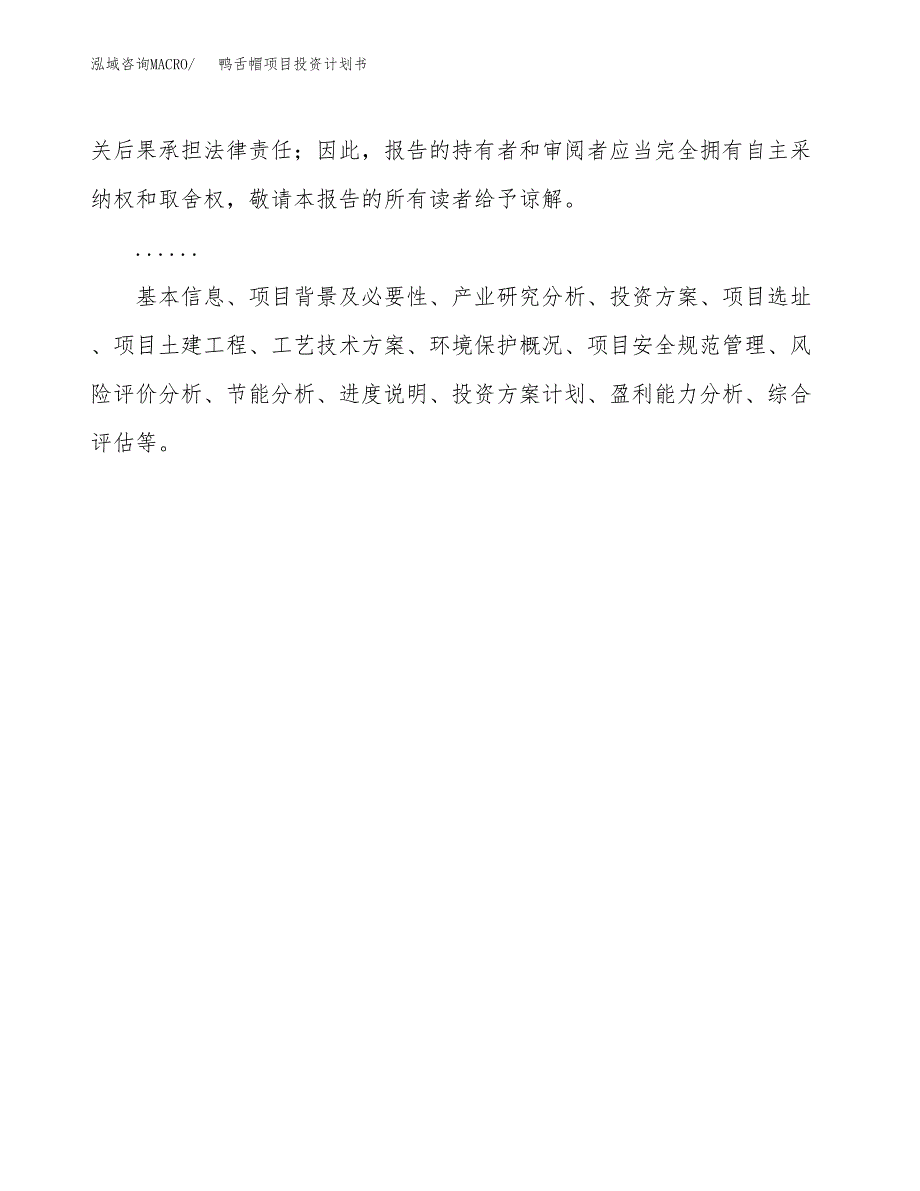 （申请模板）鸭舌帽项目投资计划书_第2页