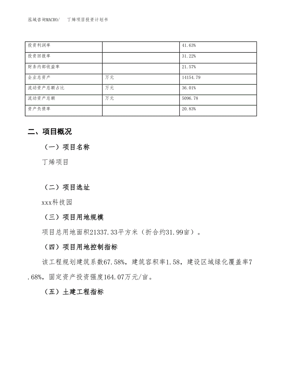 （申请模板）丁烯项目投资计划书_第4页