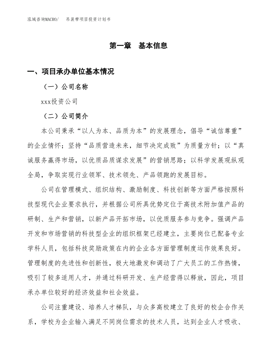 （申请模板）吊装带项目投资计划书_第3页