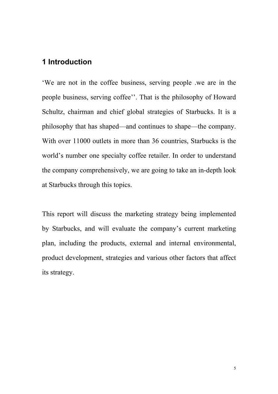 company starbucks marketing report 星巴克市场营销分析英文版_第5页