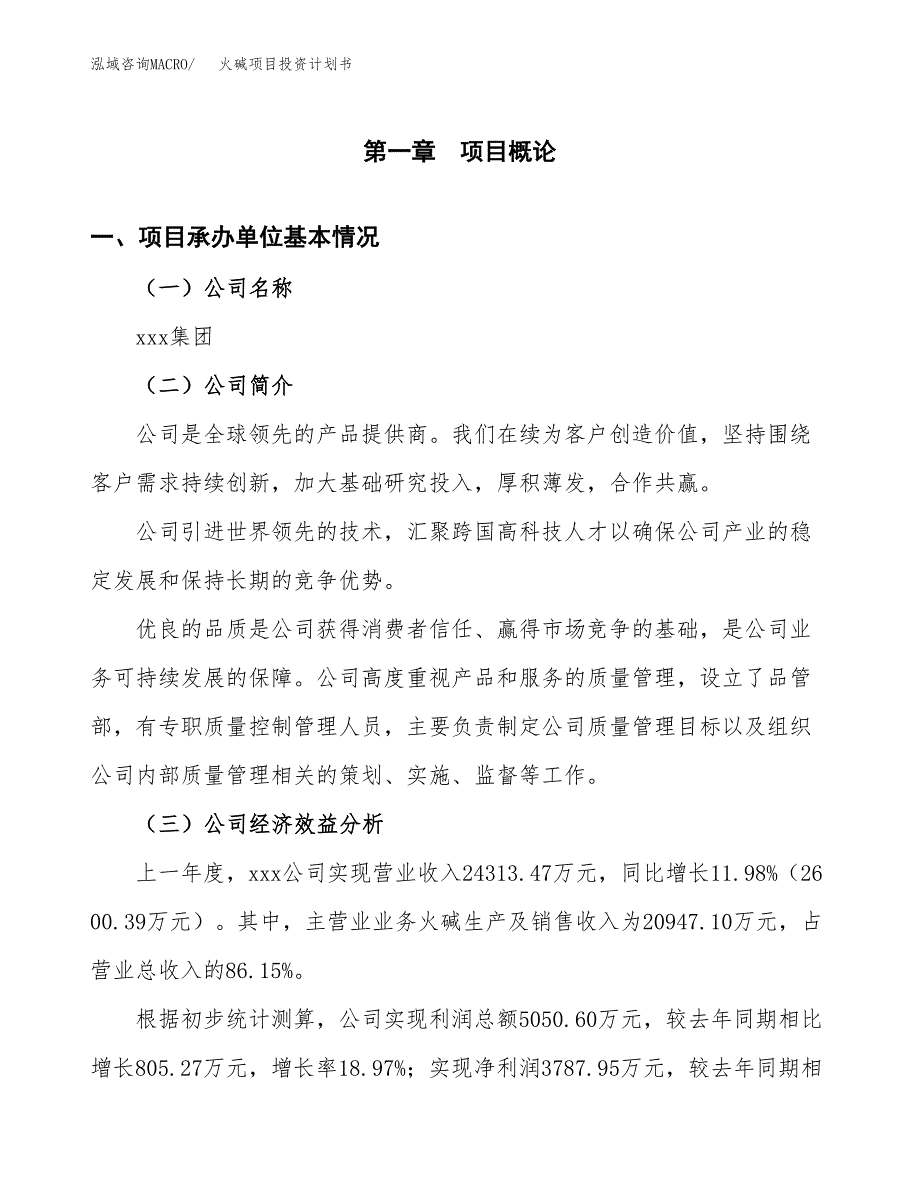 （申请模板）火碱项目投资计划书_第3页