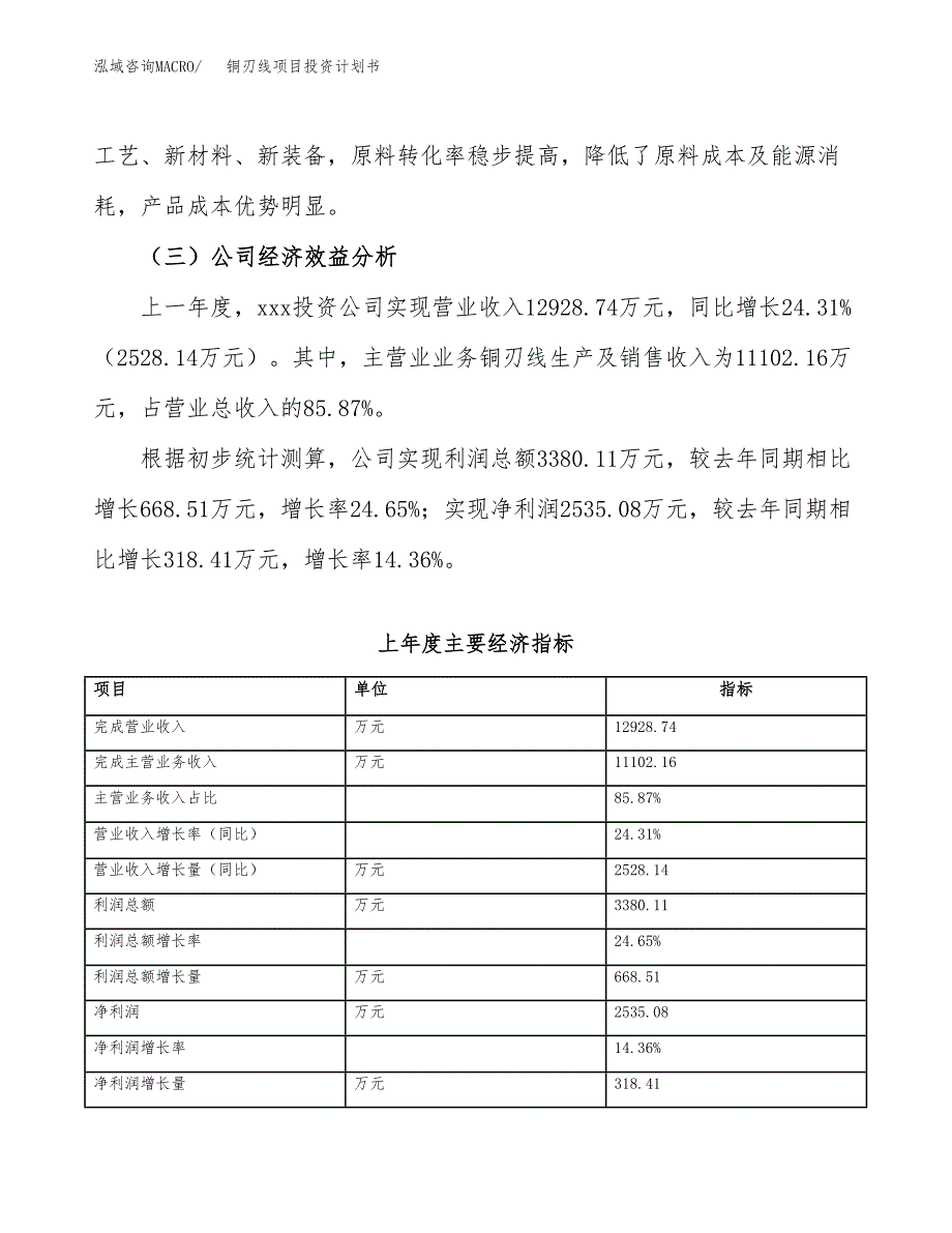 （申请模板）铜刃线项目投资计划书_第4页