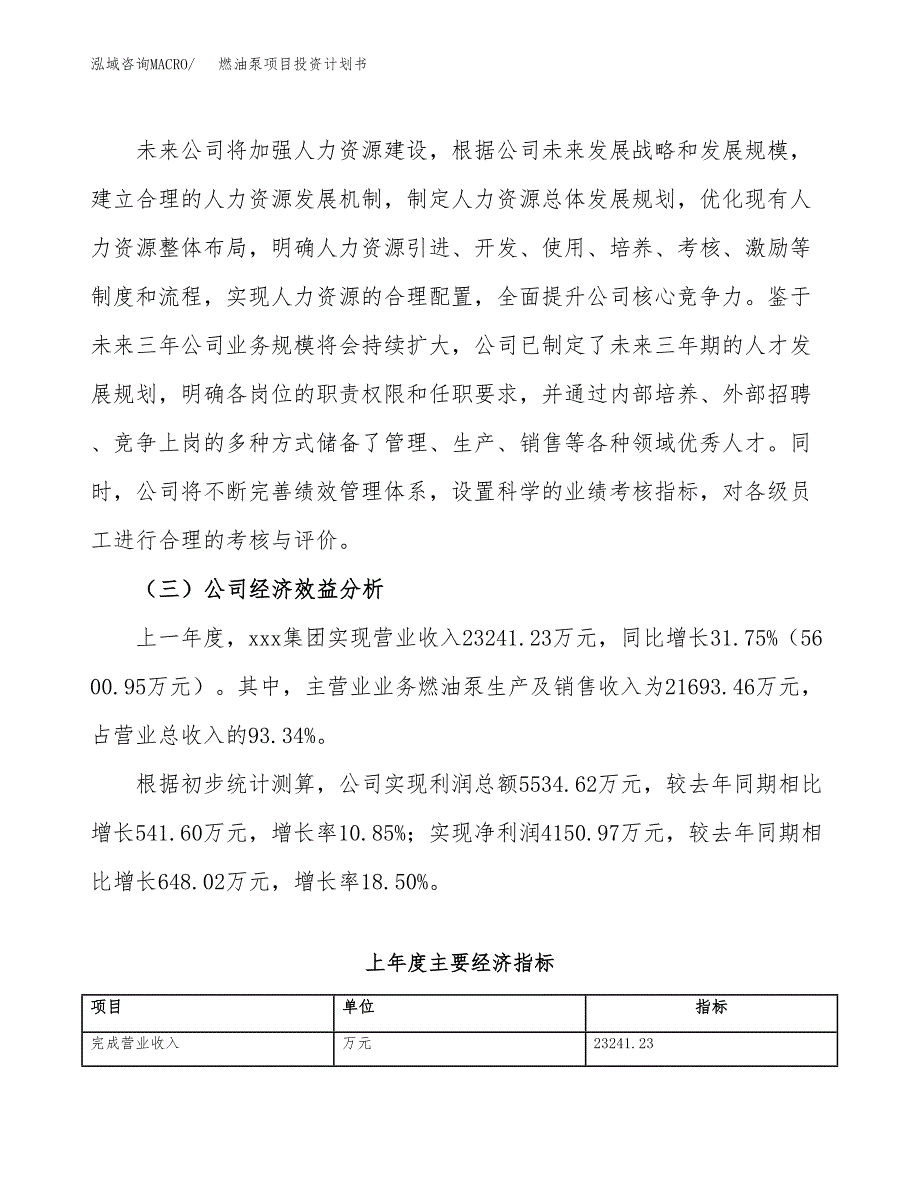 （项目申请模板）燃油泵项目投资计划书_第3页