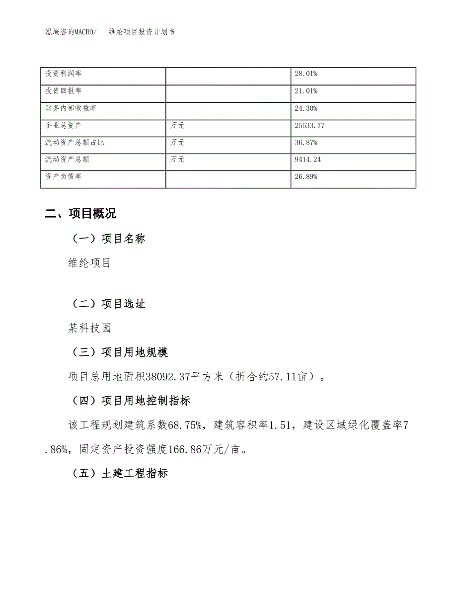 （申请模板）维纶项目投资计划书_第4页