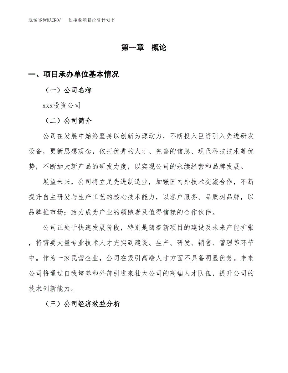 （项目申请模板）软磁盘项目投资计划书_第2页