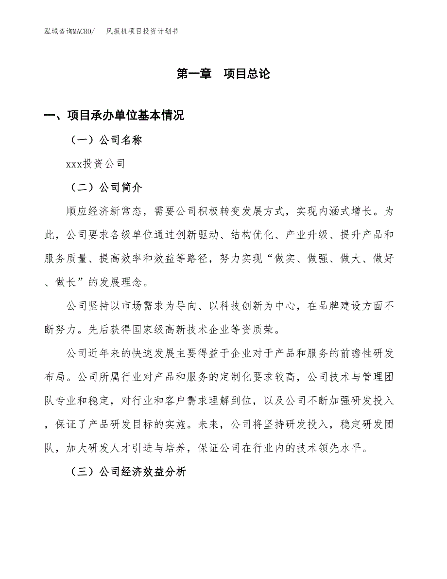 （申请模板）风扳机项目投资计划书_第3页