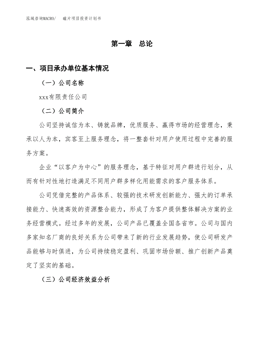 （申请模板）磁片项目投资计划书_第3页