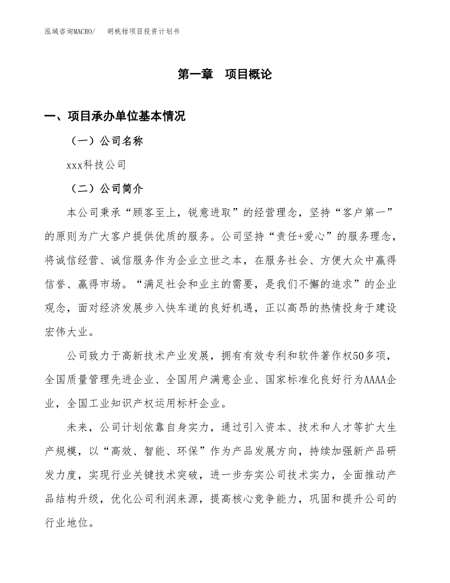 （申请模板）胡桃钳项目投资计划书_第3页