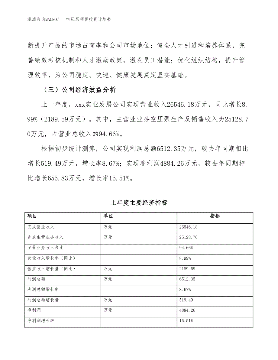 （项目申请模板）空压泵项目投资计划书_第3页