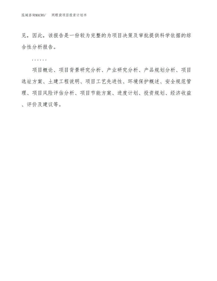 （申请模板）网眼袋项目投资计划书_第2页