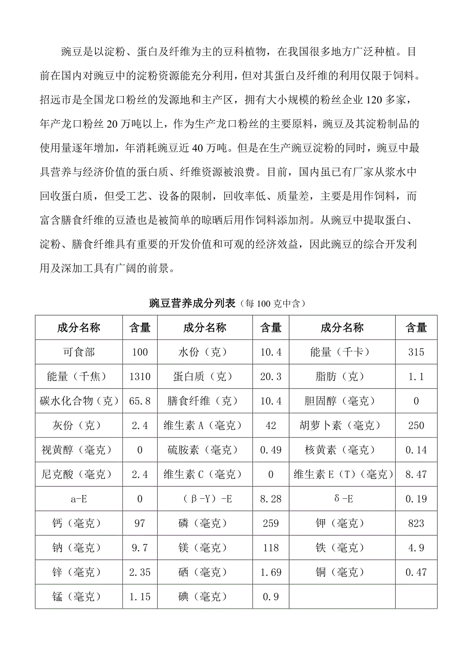 利用生物技术从豌豆中提取蛋白、淀粉、膳食纤维_第2页