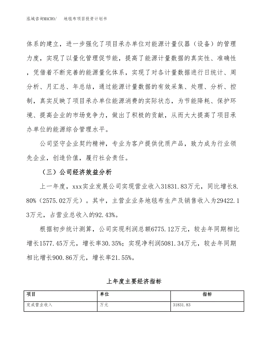 （申请模板）地毯布项目投资计划书_第4页