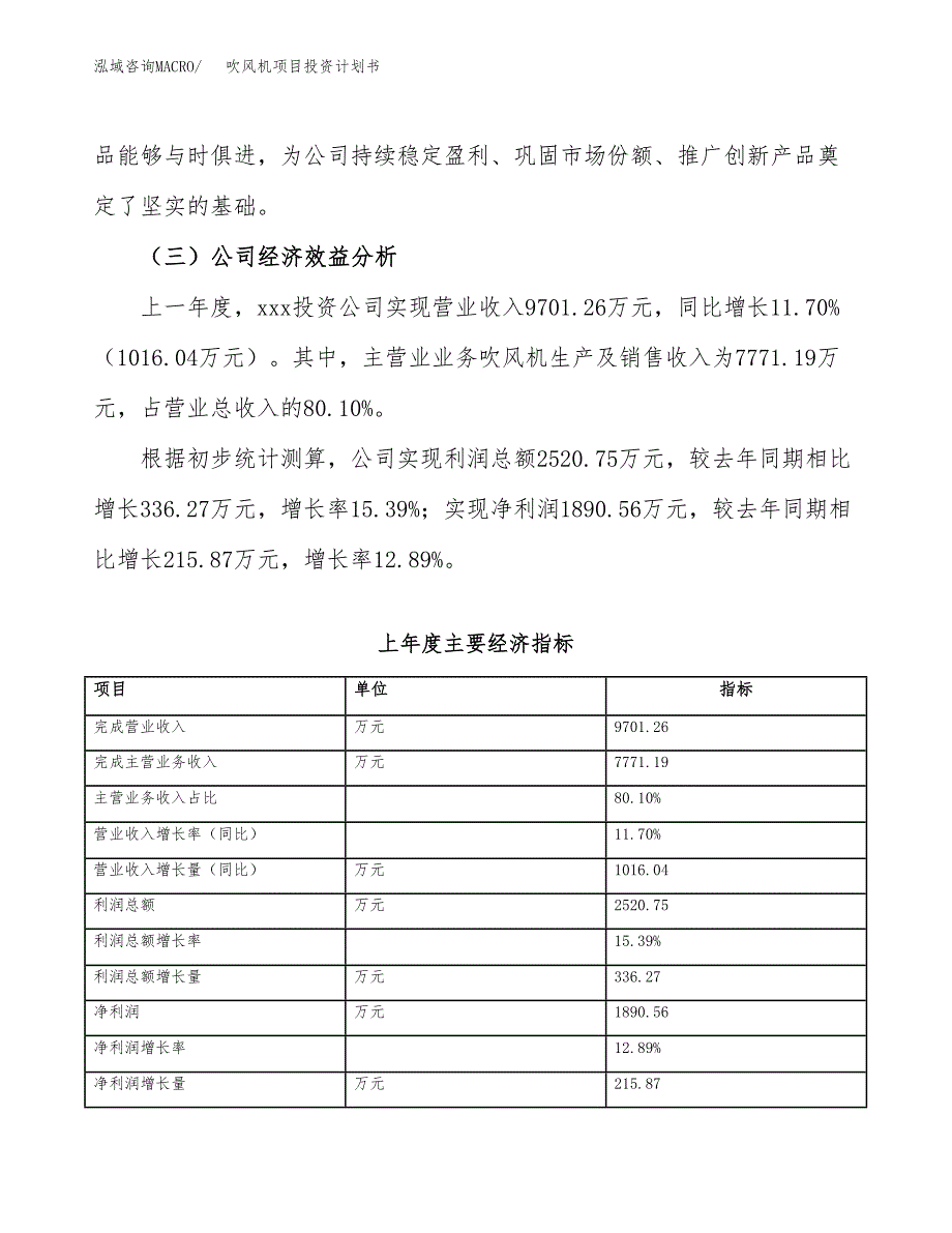 （申请模板）吹风机项目投资计划书_第4页