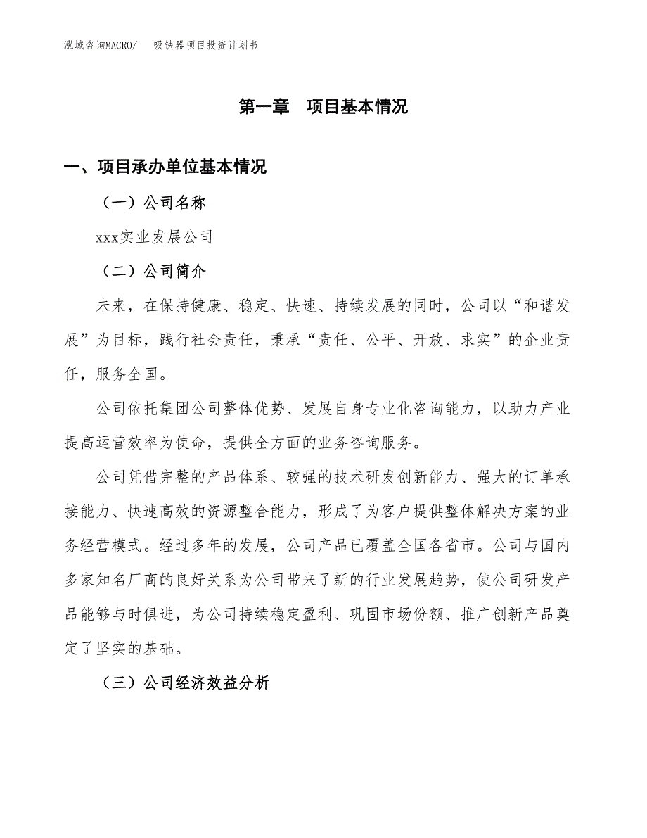 （申请模板）吸铁器项目投资计划书_第3页