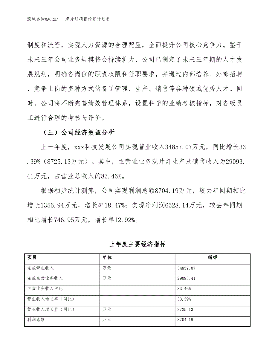 （申请模板）观片灯项目投资计划书_第4页