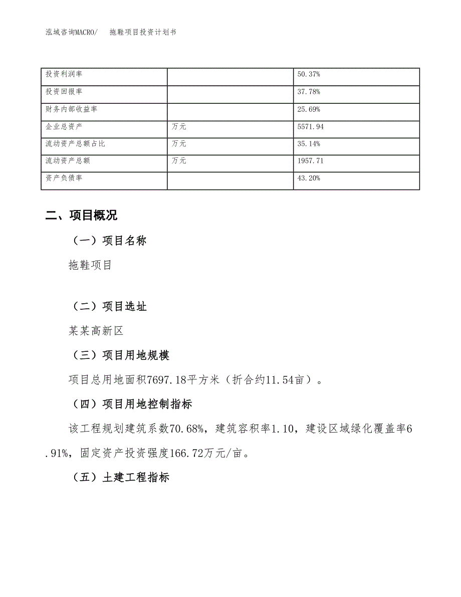 （申请模板）拖鞋项目投资计划书_第4页