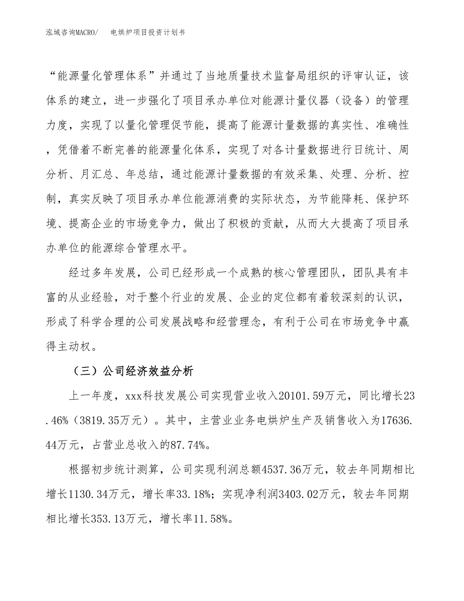 （申请模板）电烘炉项目投资计划书_第3页