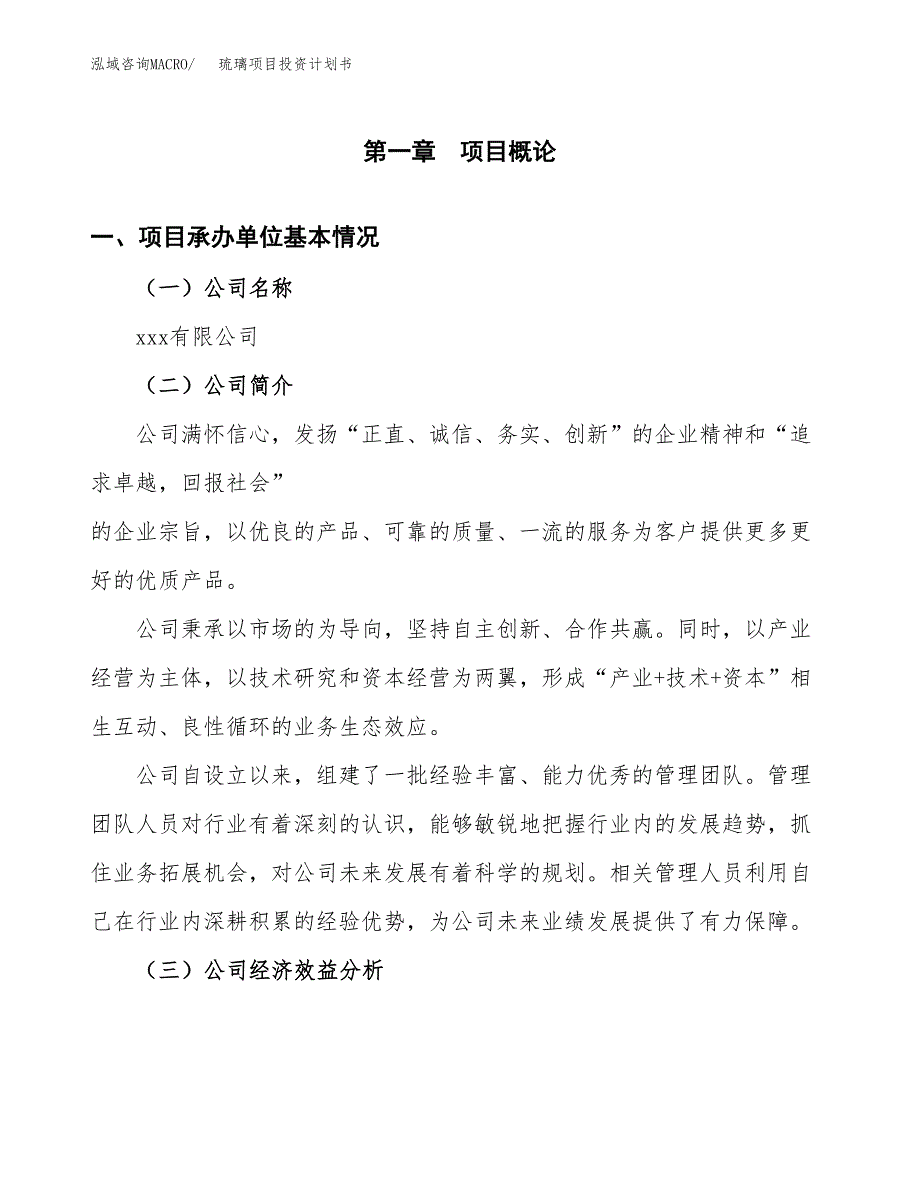 （申请模板）琉璃项目投资计划书_第3页