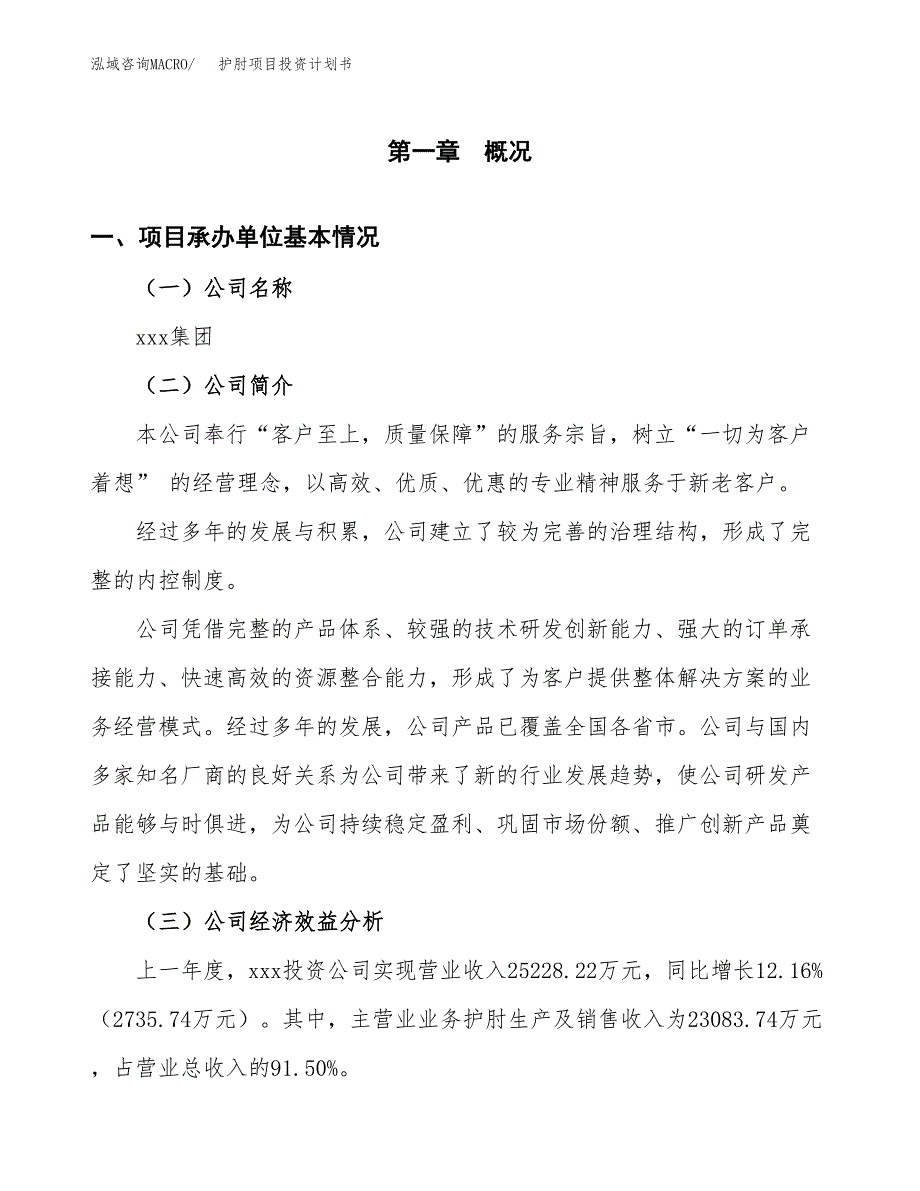 （申请模板）护肘项目投资计划书_第3页