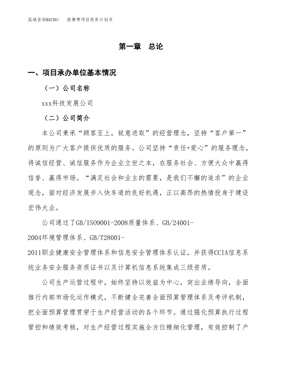 （申请模板）按摩带项目投资计划书_第3页