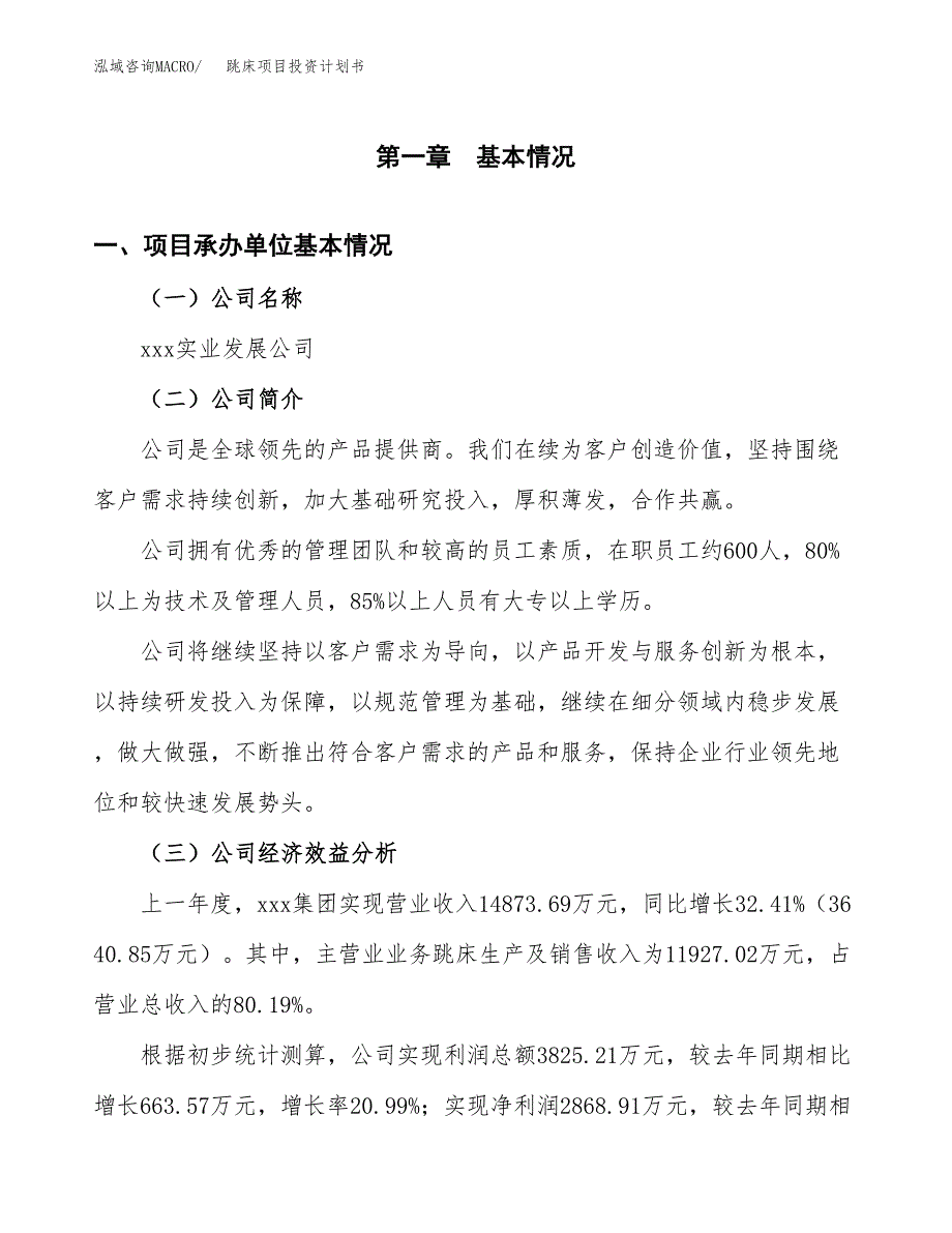 （项目申请模板）跳床项目投资计划书_第3页