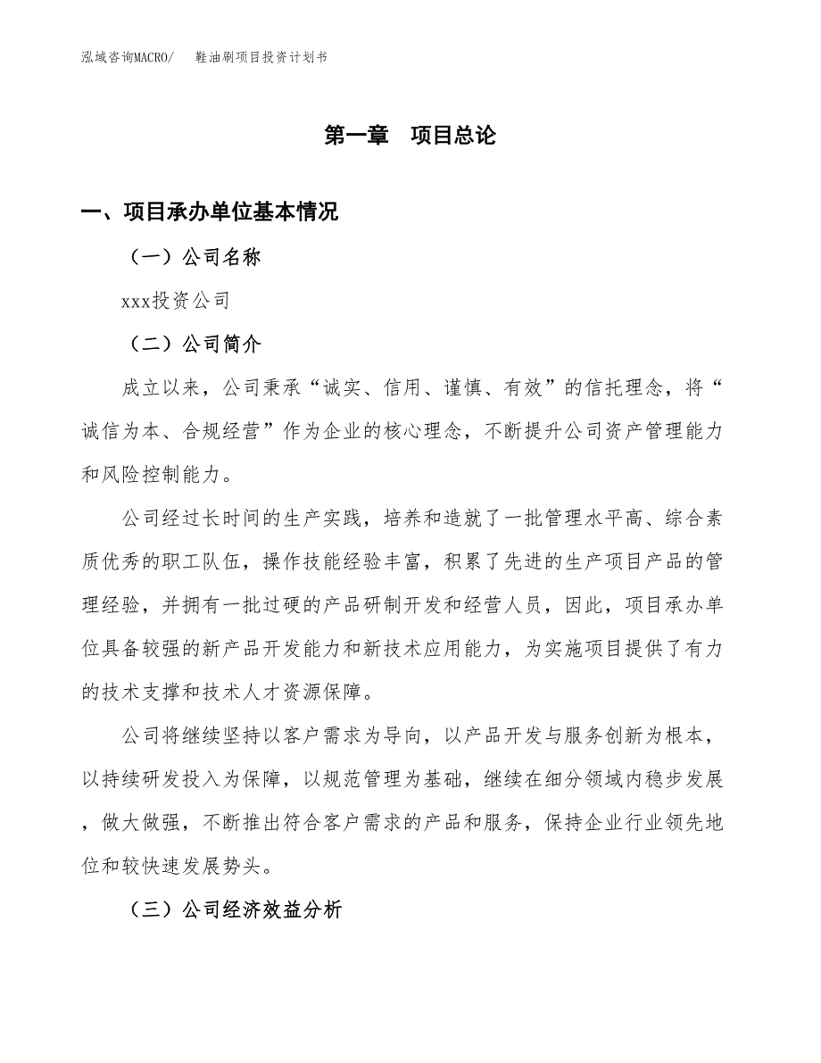 （项目申请模板）鞋油刷项目投资计划书_第2页