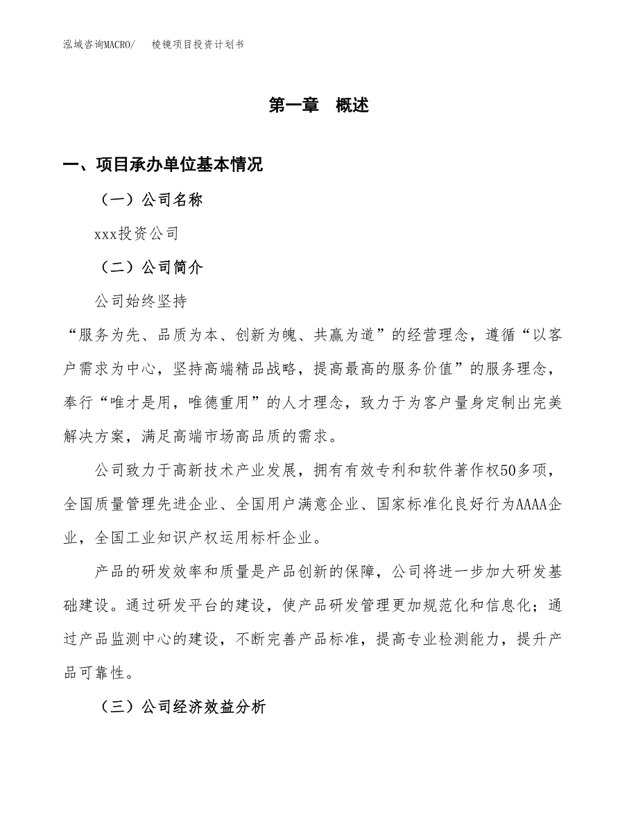 （申请模板）棱镜项目投资计划书_第3页