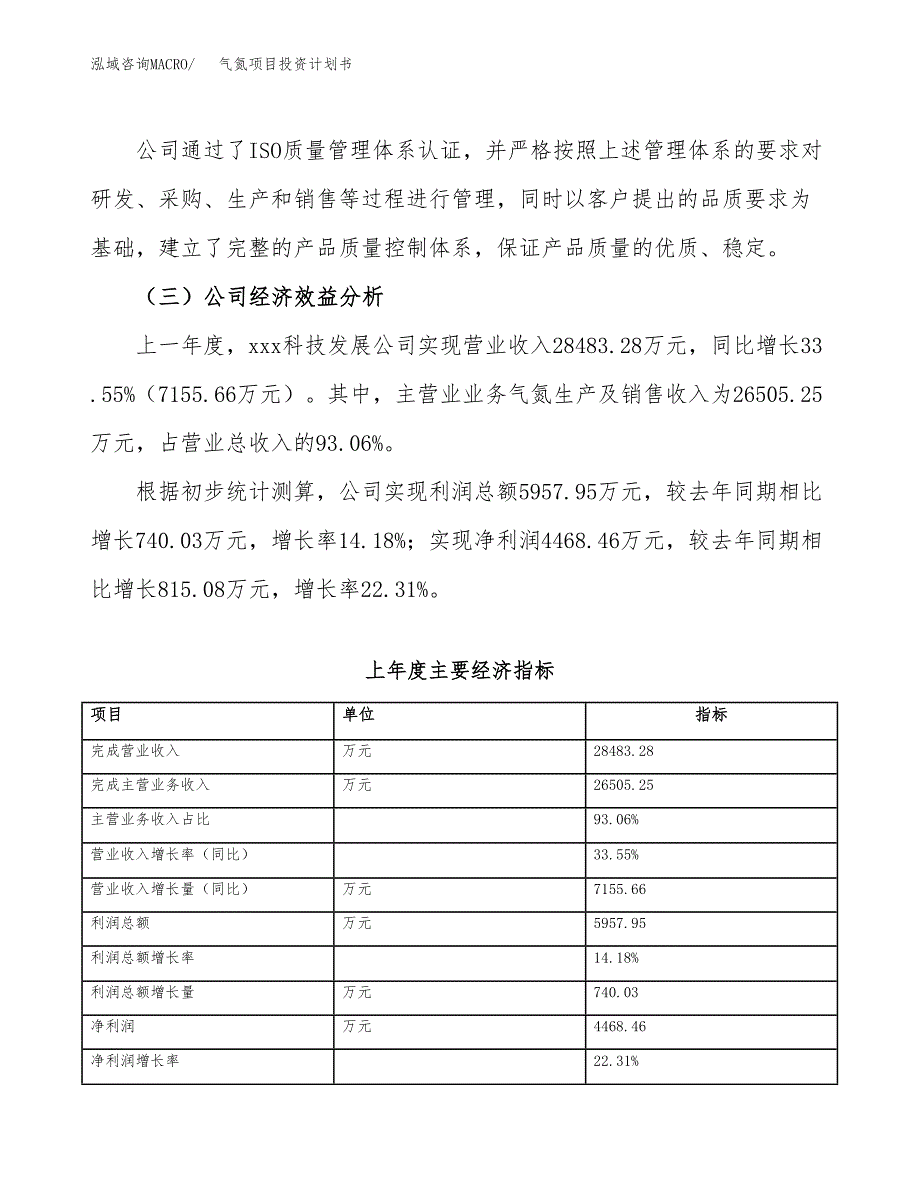 （申请模板）气氮项目投资计划书_第4页