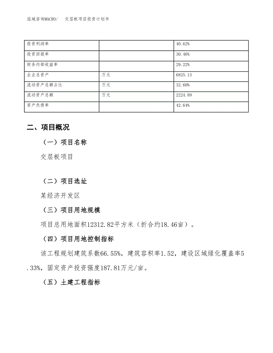 （项目申请模板）交层板项目投资计划书_第4页