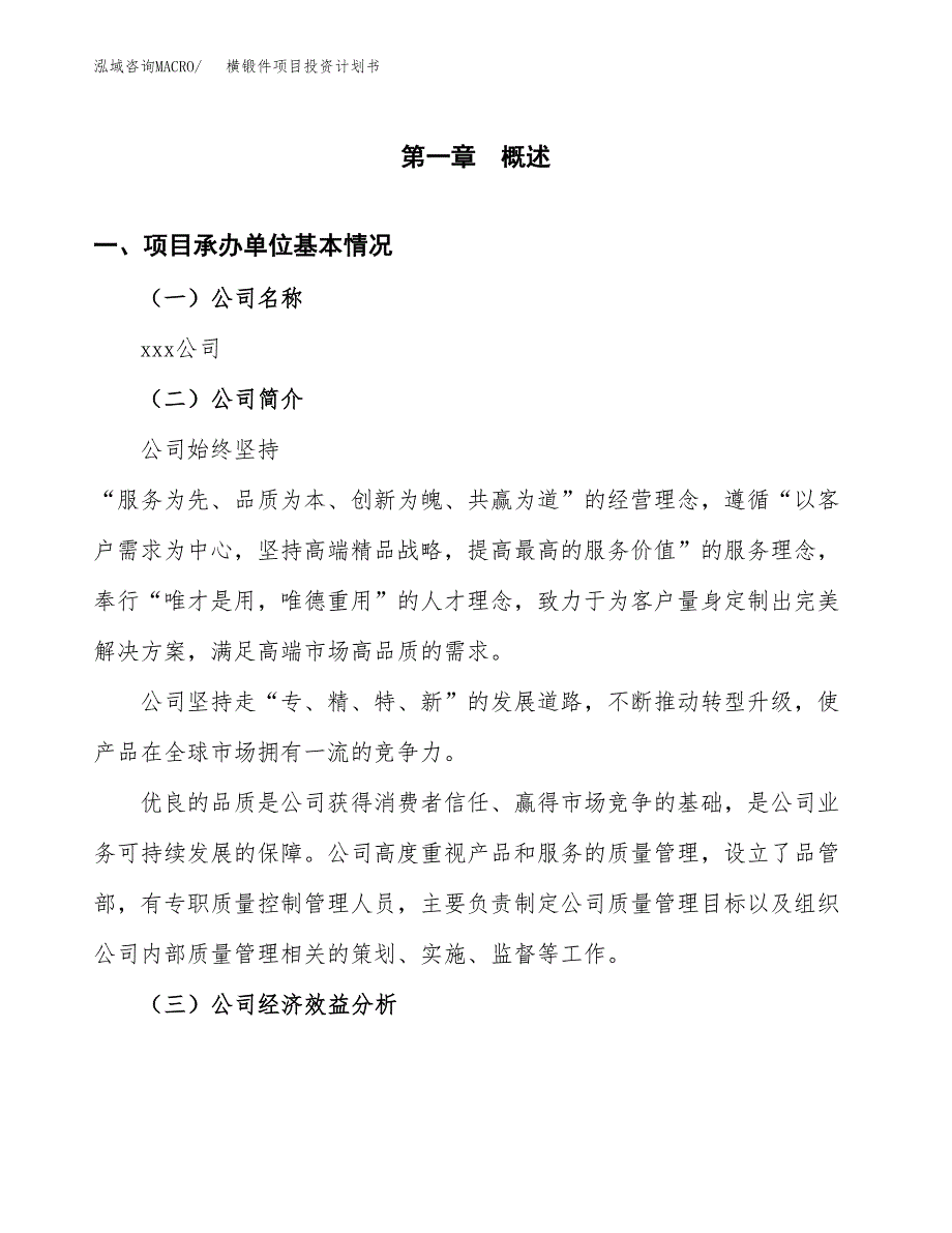 （申请模板）横锻件项目投资计划书_第3页