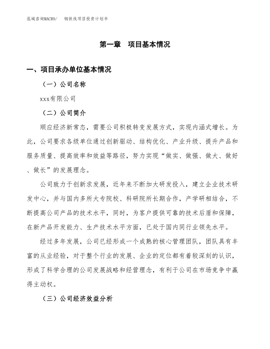 （申请模板）钢铁线项目投资计划书_第2页