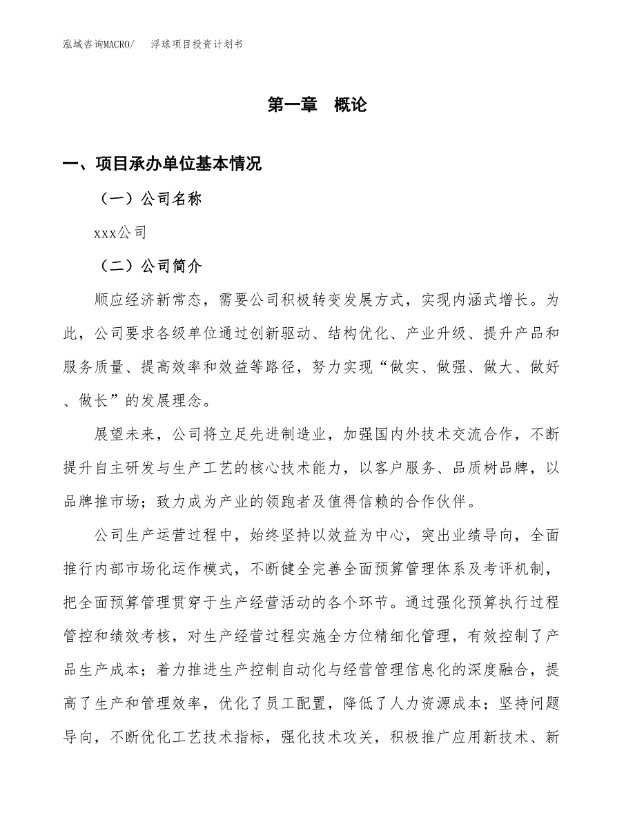 （申请模板）浮球项目投资计划书_第3页