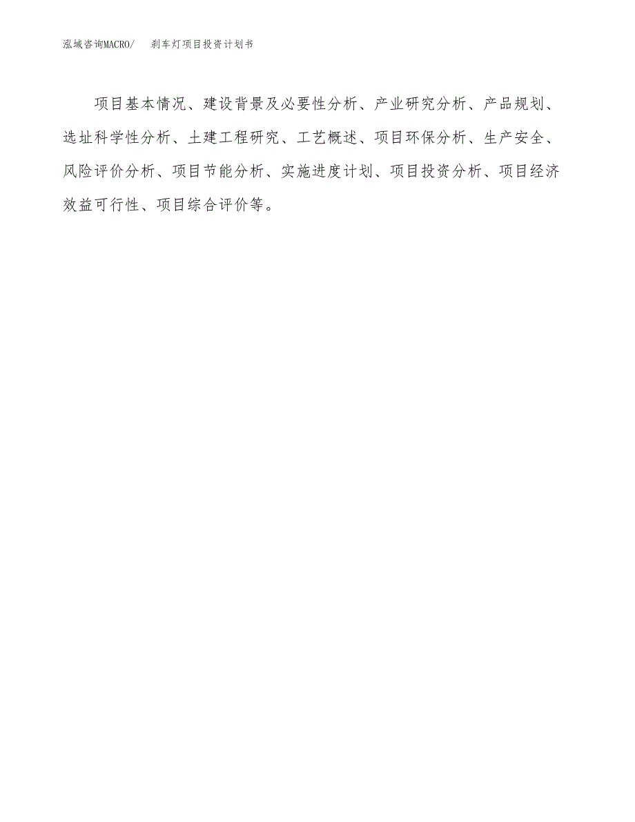 （项目申请模板）刹车灯项目投资计划书_第2页