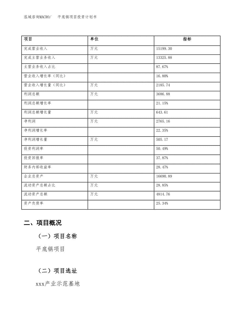 （项目申请模板）平底锅项目投资计划书_第5页