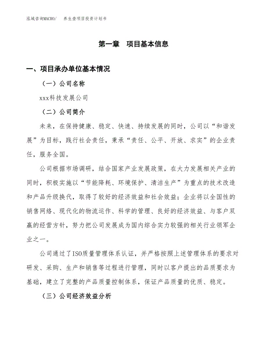 （项目申请模板）养生壶项目投资计划书_第3页