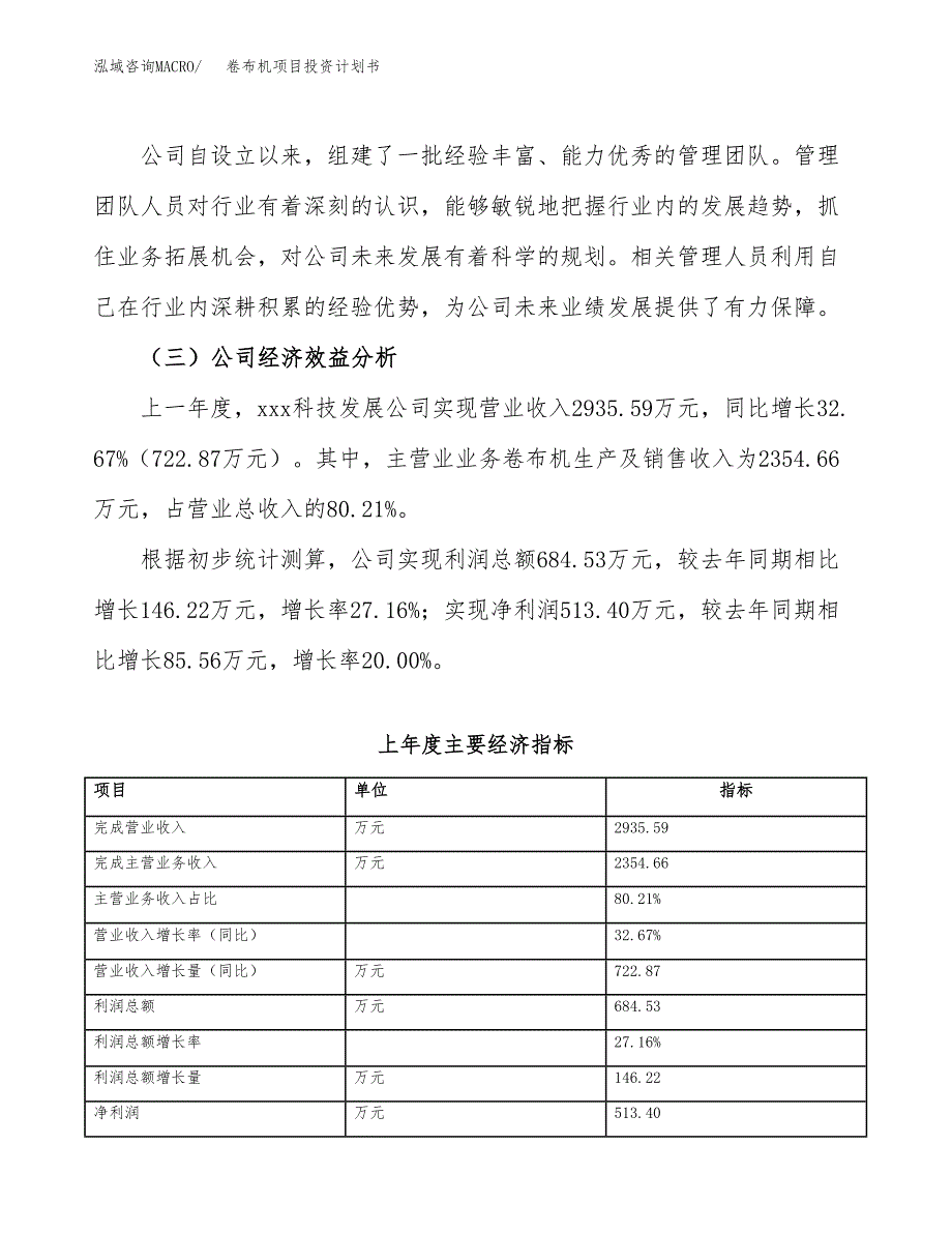 （项目申请模板）卷布机项目投资计划书_第4页