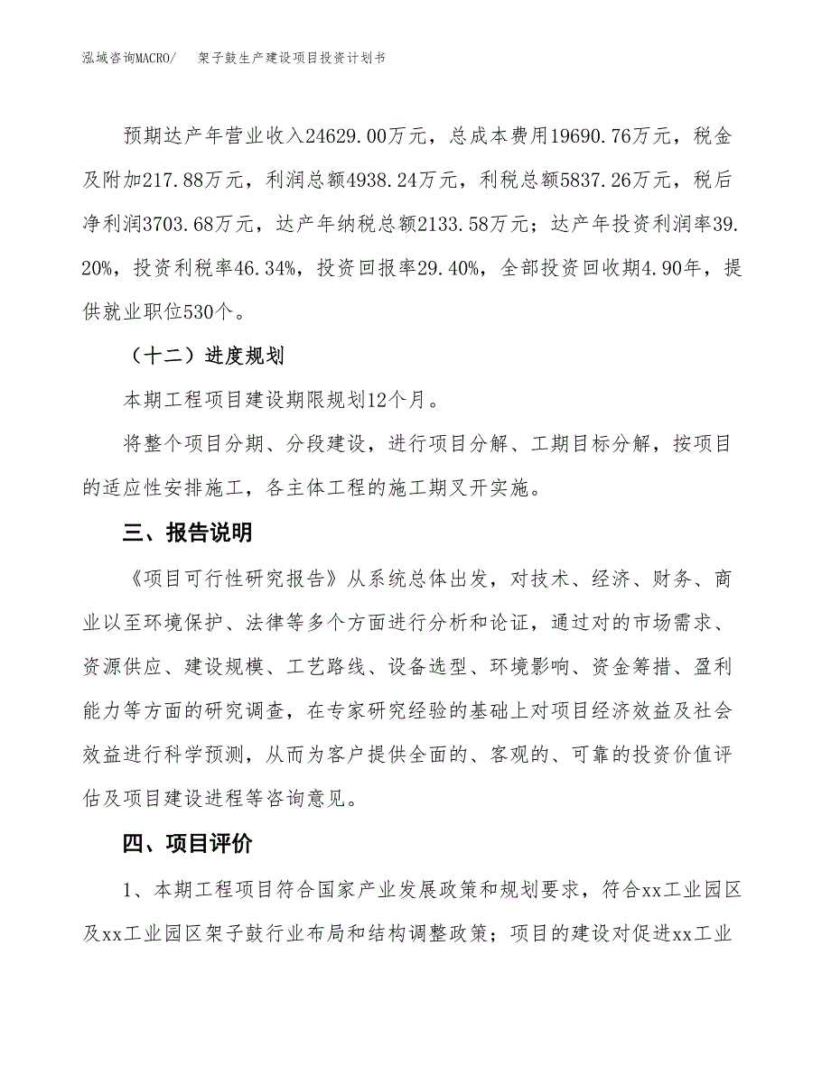 （参考版）架子鼓生产建设项目投资计划书_第4页