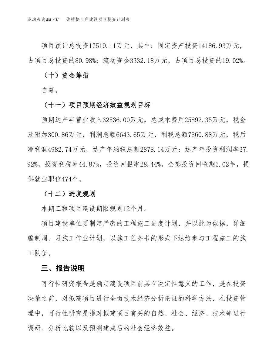 （参考版）体操垫生产建设项目投资计划书_第4页