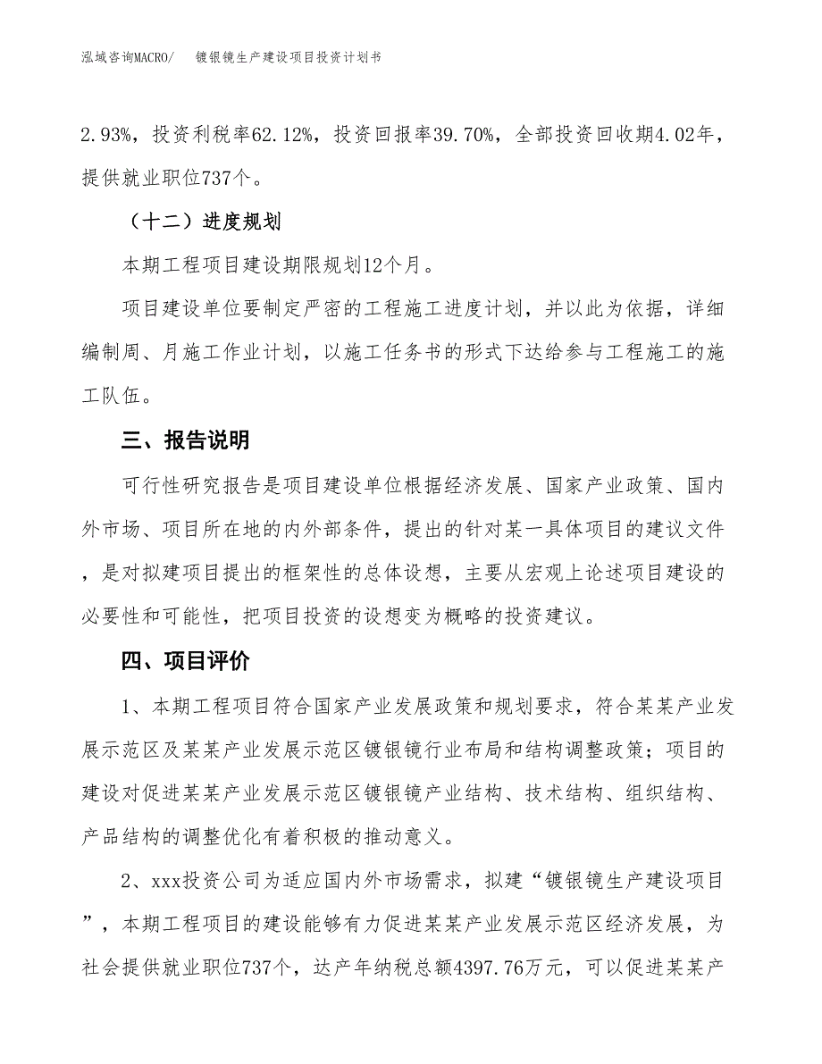 （参考版）镀银镜生产建设项目投资计划书_第4页