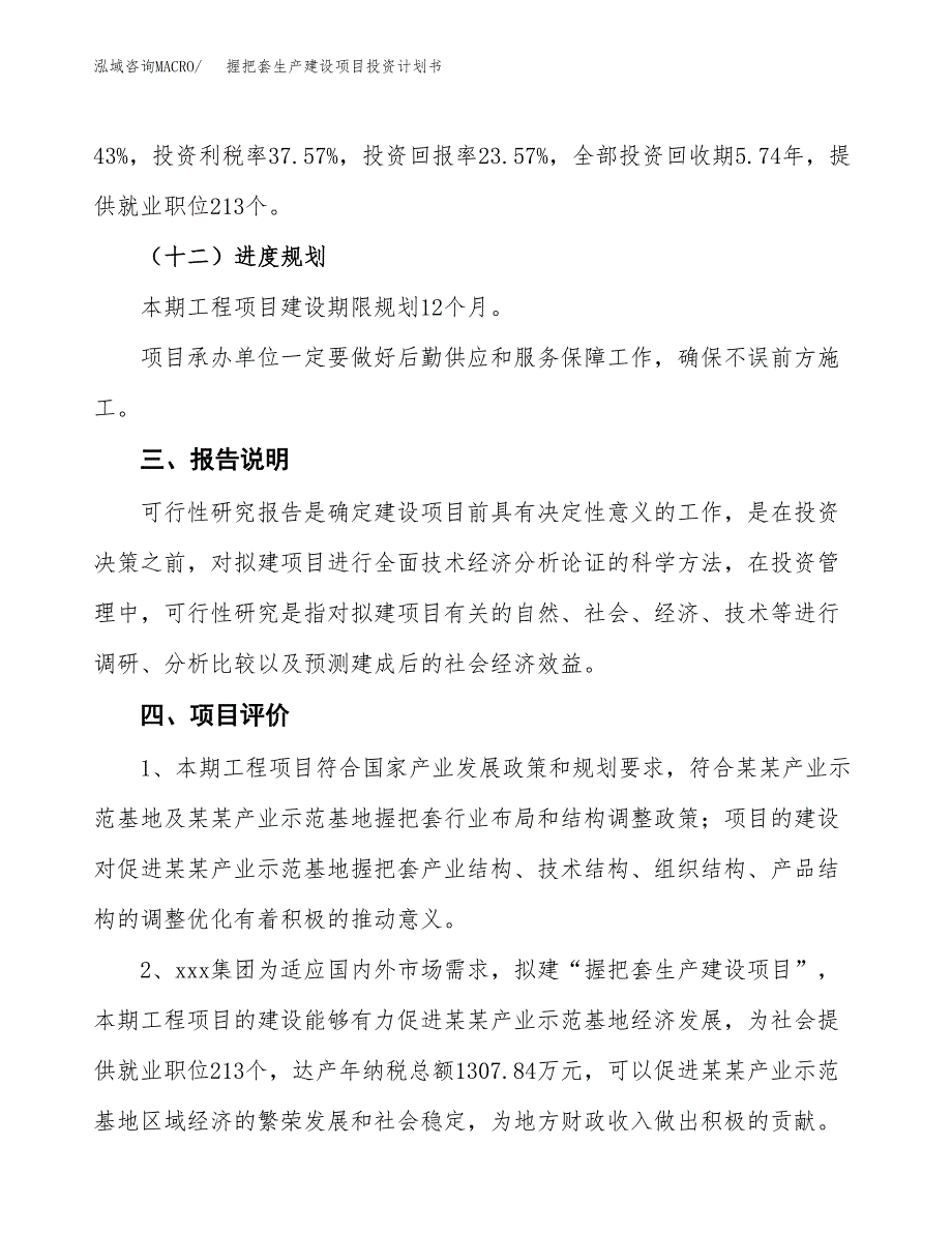 （参考版）握把套生产建设项目投资计划书_第4页