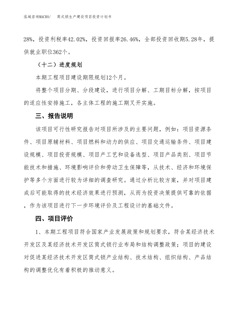 （参考版）筒式锁生产建设项目投资计划书_第4页